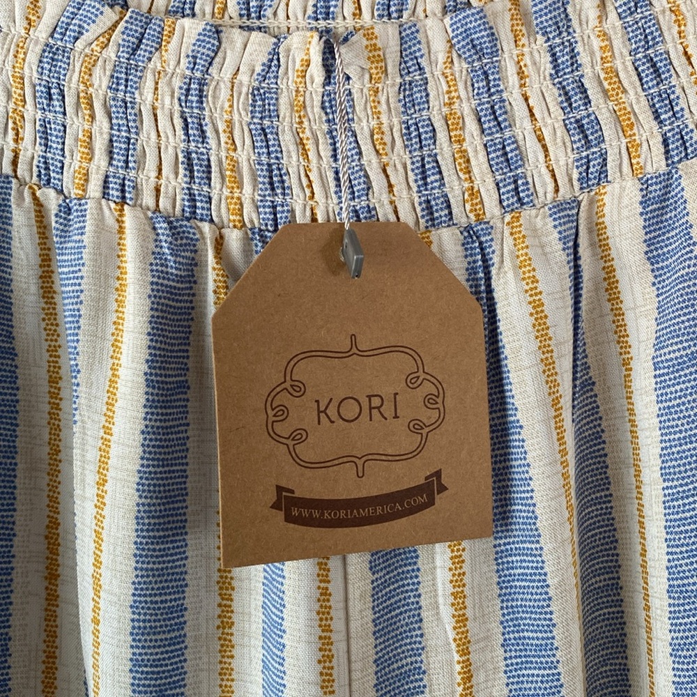 Kori Blue and Yellow Striped Women's Pants and Tank Top - Picture 8 of 13